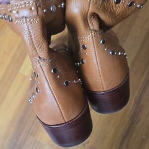 Dolce Vita Tan leather Studded Ankle Boots